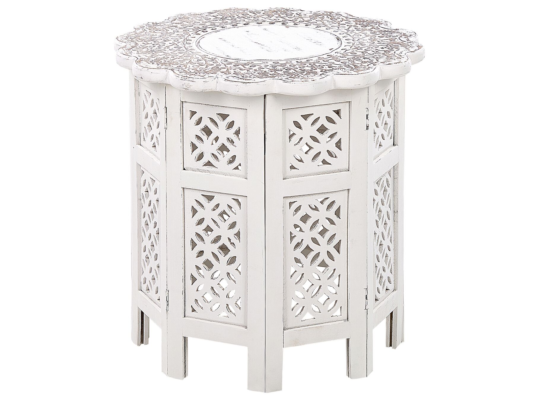 Mango Wood Side Table Off-White BADHI_851863