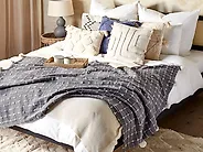 Coperta YASAM Cotone 125 x 150 cm Grigio scuro_1178492