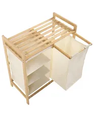 Cesto per la biancheria TOROTAL Bambù Marrone chiaro/Bianco 120 L_1136665
