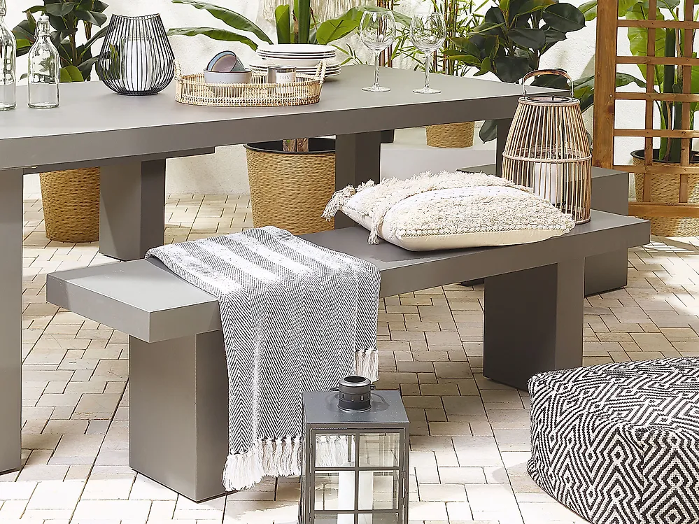 Garden Bench TARANTO 150 cm Concrete Grey_1172167