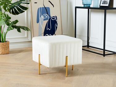 Velvet Footstool Cream DAYTON