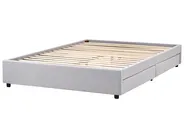 Bed with Storage Drawers without Headboard PRADES Fabric Light Grey 160 x 200 cm (EU King Size)_996105