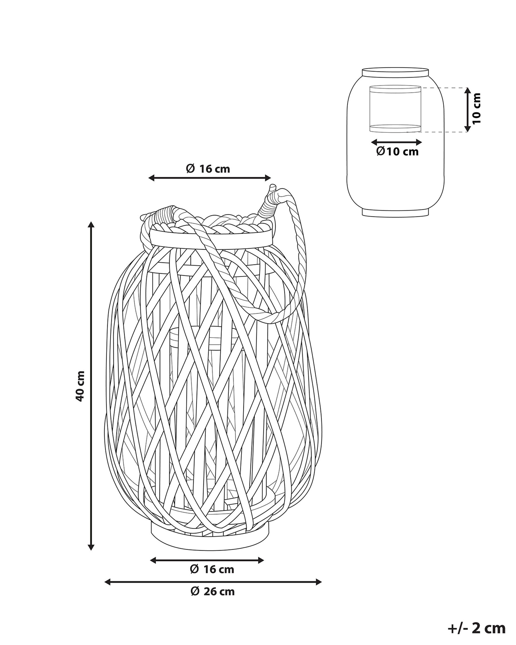 Lampion MAURITIUS 40 cm Wierzba Naturalny_785664