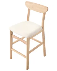 Set di 2 sedie alte DOYLE Legno Marrone chiaro/Beige chiaro_1071247