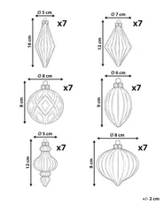 Set of 42 Baubles ICEGLOW Glass Gold_1192288
