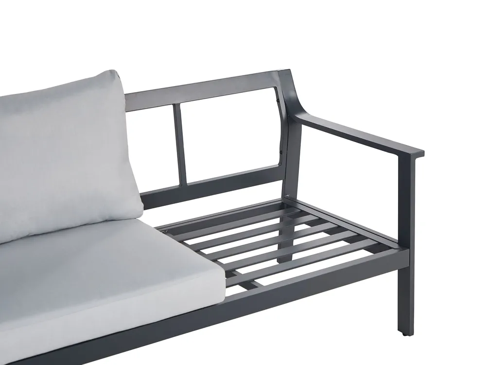 Sofa ogrodowa dla 3 osób KIATO Metal Jasnoszary_934614