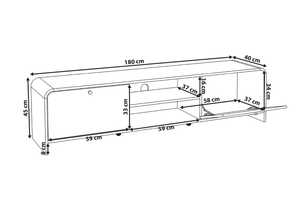 TV Stand WOODFORD Burl Effect_1190453