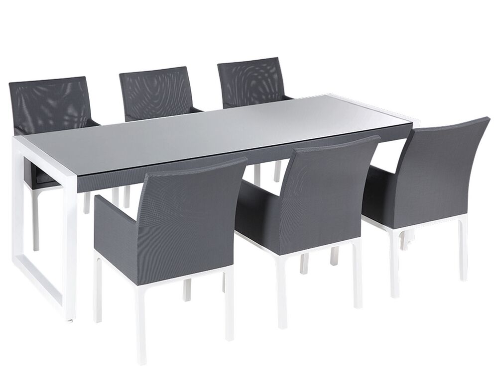 Garden Dining Set 6 Seater BACOLI with Cushions Metal Grey