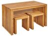 Conjunto de mesa con banco y 2 taburetes de jardín de madera de acacia BELLANO_922112