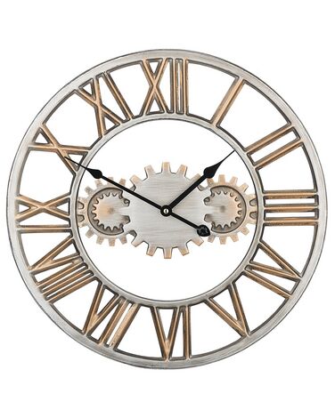 Iron Skeleton Wall Clock ø 46 cm Silver and Gold SEON