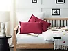 Set of 2 Decorative Cushions SASSAFRAS 30 x 45 cm Linen Burgundy Solid
