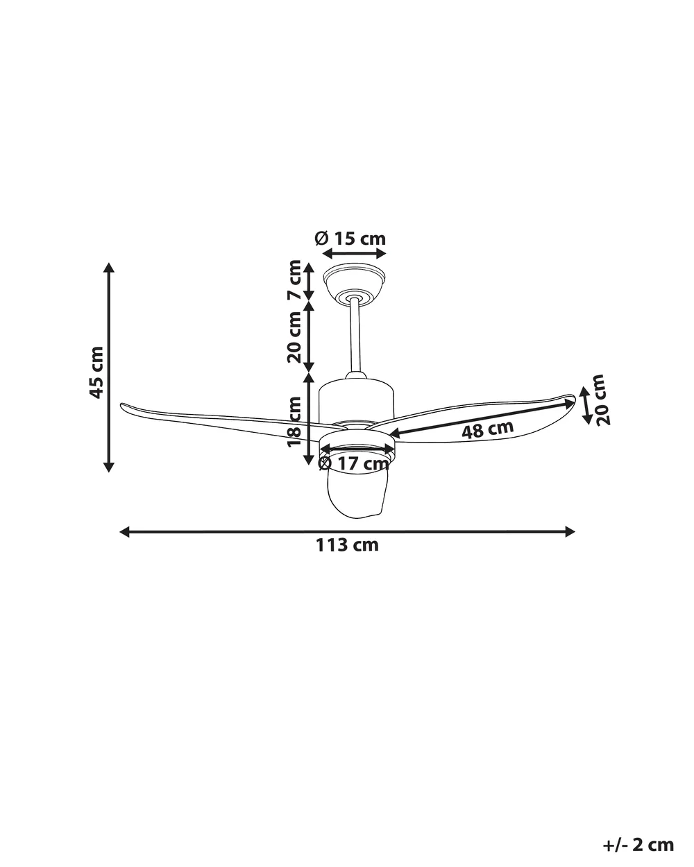 Ventilatore a soffitto con luce MAHAUT con telecomando LED Marrone chiaro_1032016