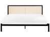 Metal EU King Size Bed Black and Light Beige CLAMART_931729