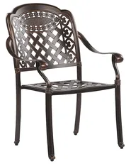 Set di 4 sedie da giardino con cuscini MANFRIA Metallo Marrone scuro_765571