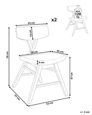 Set di 2 sedie da pranzo LELAND Legno Marrone scuro_975708