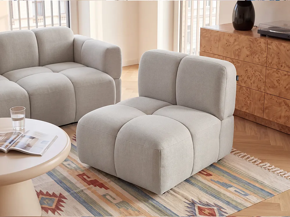 Sezione a 1 posto MAKSABERG Tessuto Beige_1161721