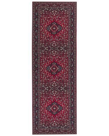 Teppich rot orientalisches Muster 80 x 240 cm Kurzflor VADKADAM