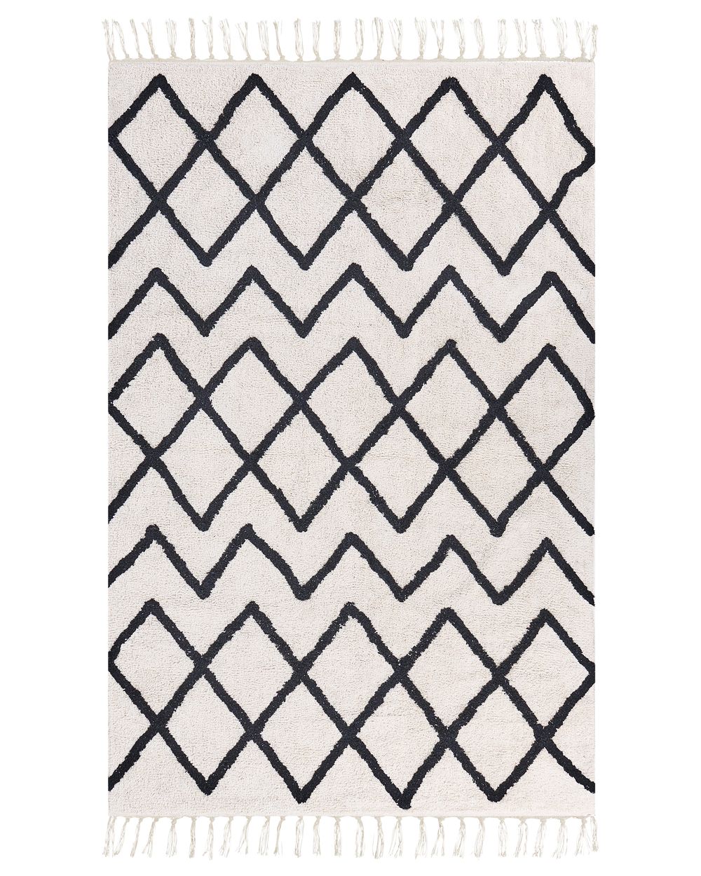 Rug ELDES Beige 160 x 230 cm Cotton