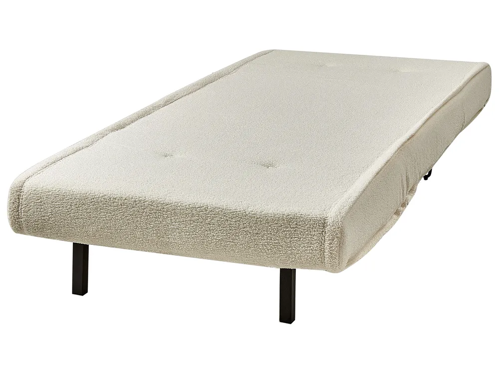Single Sofa Bed VESTFOLD Boucle Off-White_930408
