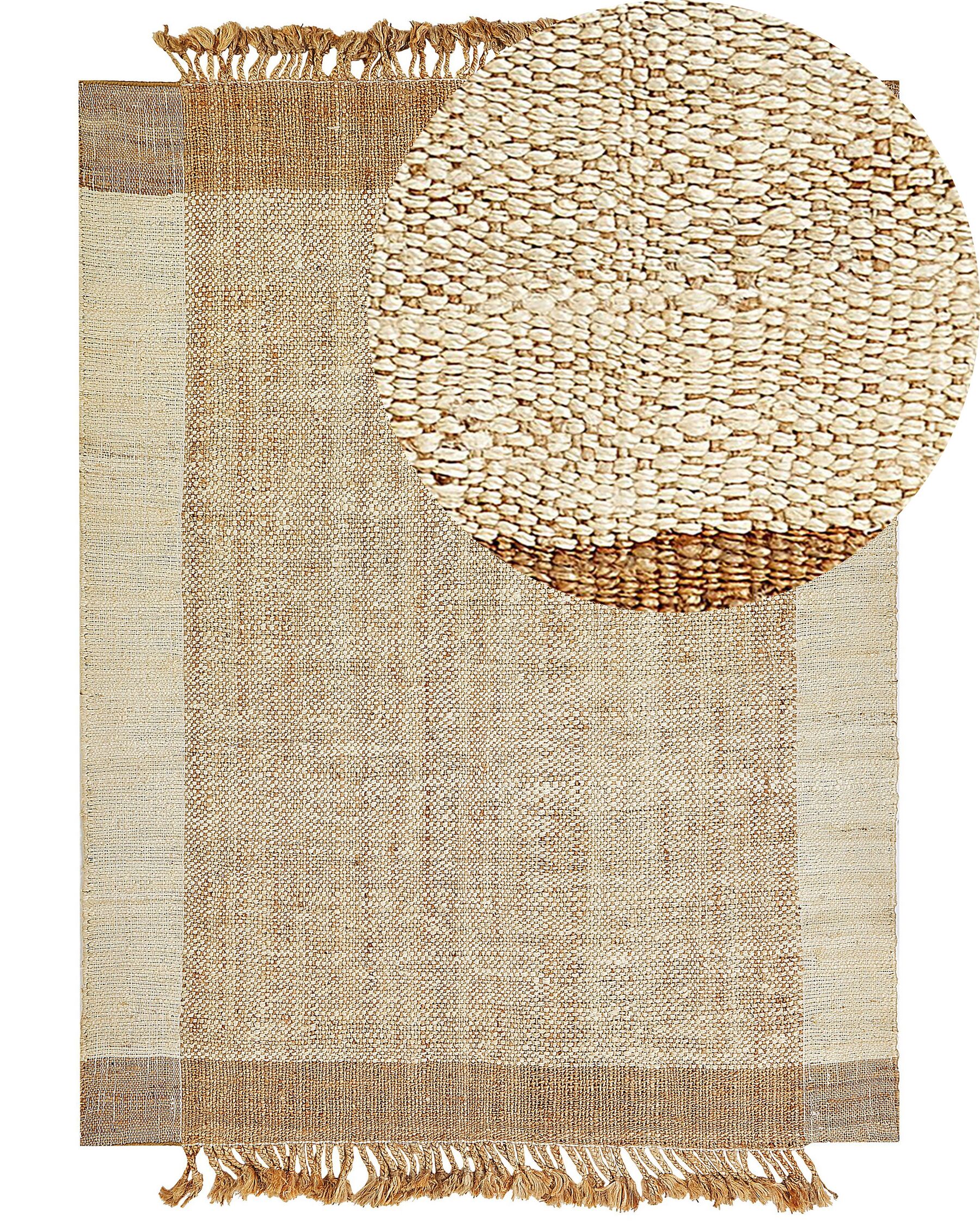 Vloerkleed jute beige 160 x 230 cm DEDEMLI _847564