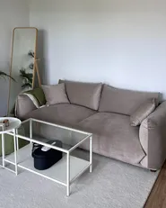 Sofa 3 Seater LUVOS Velvet Taupe_985134