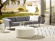 Garden Sofa 3 Seater LORETELLO Grey Right Hand_872336