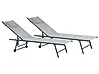 Lot de 2 transats SORONI Métal Gris clair