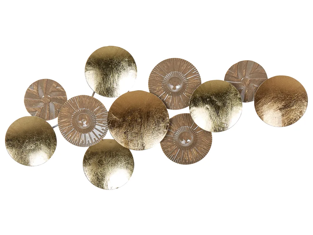 Beliani Wanddekoration Kreise Metall - Kupfer/Gold/Silber Industrial Style