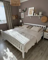 Bed Pine Wood GIVERNY 180 x 200 cm (EU Super King) White_1028677