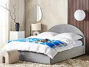 Ottoman Bed VAUCLUSE Velvet Light Grey 180 x 200 cm (EU Super King)_1172617