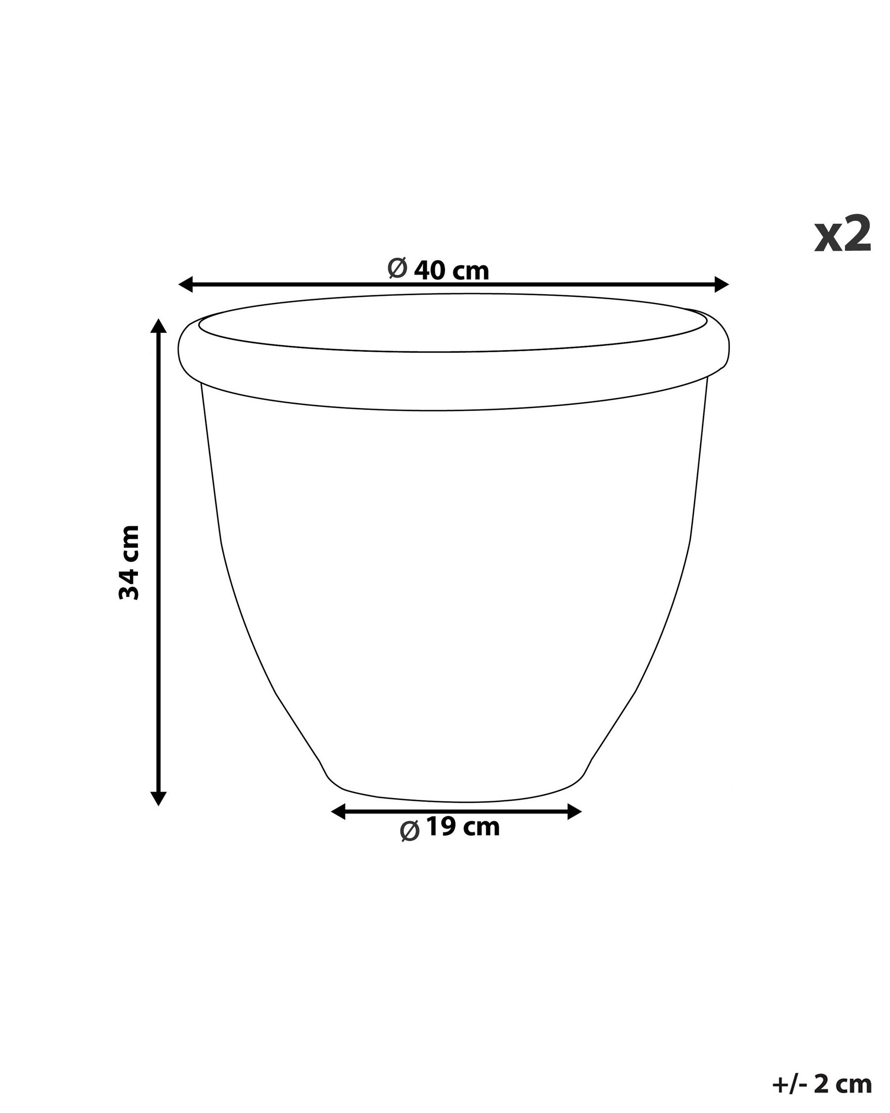 Set of 2 Plant Pots ⌀ 40 cm Brown TESALIA_842047 Set of 2 Plant Pots ⌀ 40 cm Brown TESALIA_842047