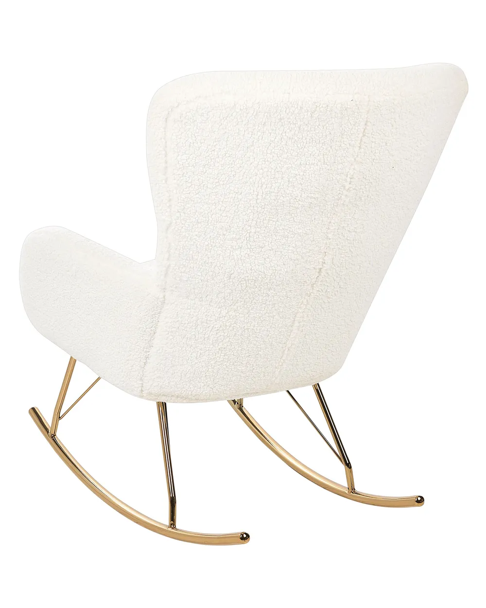 Poltrona a dondolo ANASET Bouclé Bianco_855441