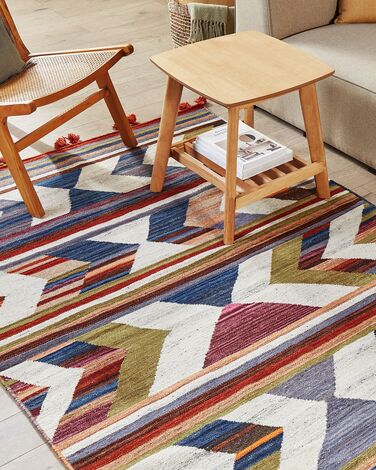 Wool Kilim Area Rug 140 x 200 cm Multicolour MRGASHAT