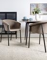 Set of 2 Boucle Dining Chairs Taupe AMES_887219