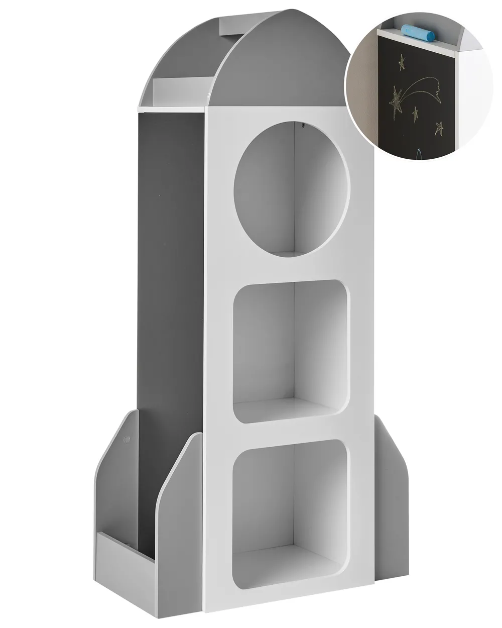 3 szintes könyvespolc fehér COSMOS