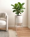 Blumentopf mit Beinen HYBRIDUM 33 cm Metall Weiß
