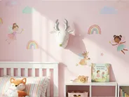 Kids Wall Decor Roe Deer SUZY Cotton 29 cm White_1080407