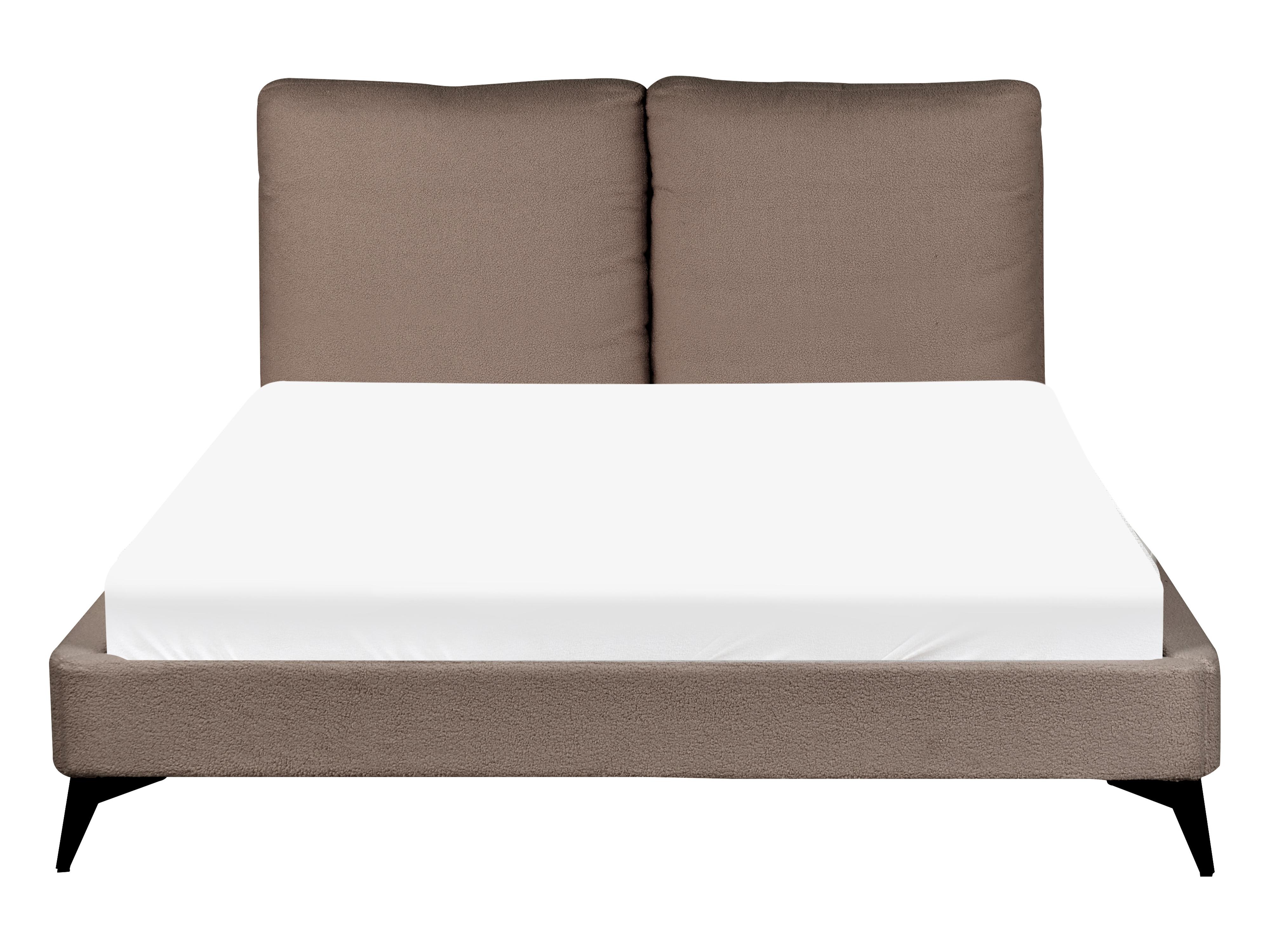 Lit avec sommier Bouclé MELLE 140 x 200 cm Marron_965689