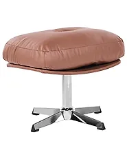 Swivel Armchair LOIMAA with Footstool Fabric Brown_1164630