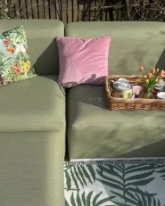 Garden Sofa with Ottoman 7 Seater BATTIFOLLO Modular Olive Green_994225