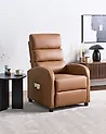 Recliner Chair OTUS Faux Leather Brown