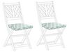 Lot de 2 coussins de jardin vert et blanc 37 x 34 cm TERNI_844207