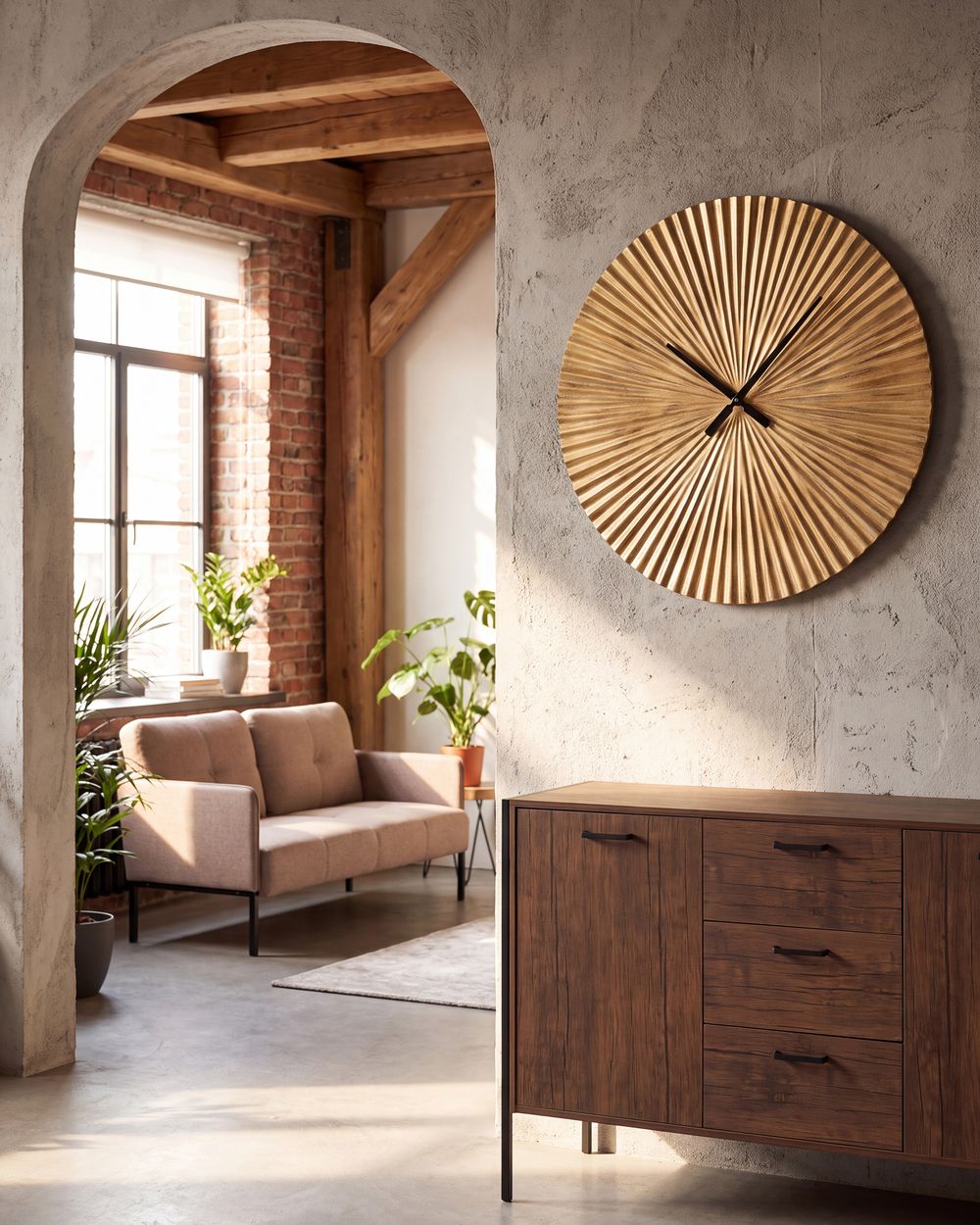 Horloge murale VAIGAI 59 cm Métal Doré