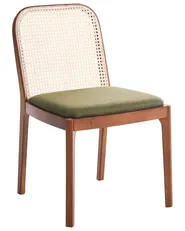 Set of 2 Dining Chairs EDINA Fabric Brown/ Green_1064560