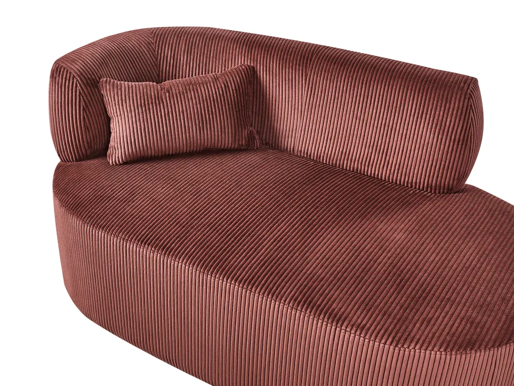 Left-Hand Chaise Longue VANVEY Corduroy Red_1004205