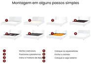 Cama de água com banco de arrumação NOYERS Veludo Azul 140 x 200 cm_1021040