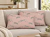 Set of 2 Decorative Cushions ARALES 30 x 50 cm Cotton Pastel Pink Animal Pattern