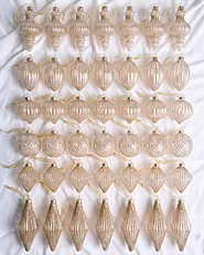 Set of 42 Baubles ICEGLOW Glass Gold_1192277