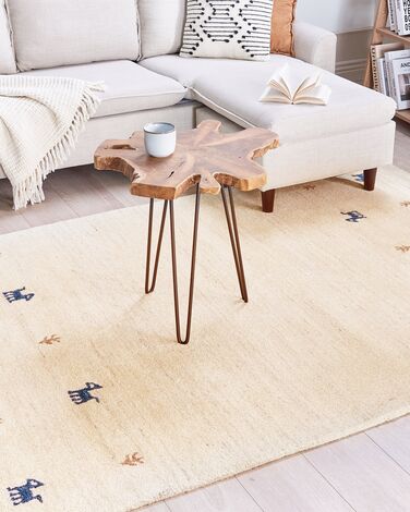 Wool Gabbeh Area Rug 160 x 230 cm Beige YALI