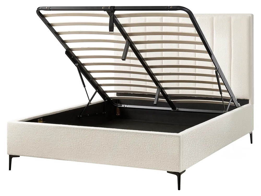 Ottoman Bed SEZANNE Boucle Off-White 160 x 200 cm (EU King Size)_939771